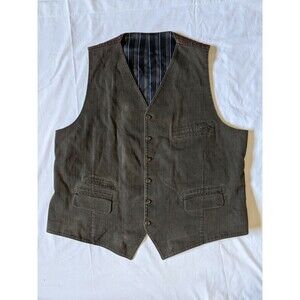 KROON Shooting Hunting Corduroy Colorblock Brown Waistcoat Vest Men XL nwot